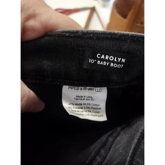 Veronica Beard Womens Carolyn Embroidered 10" Baby Boot Cut Jeans Black Size 28 - Picture 8 of 8